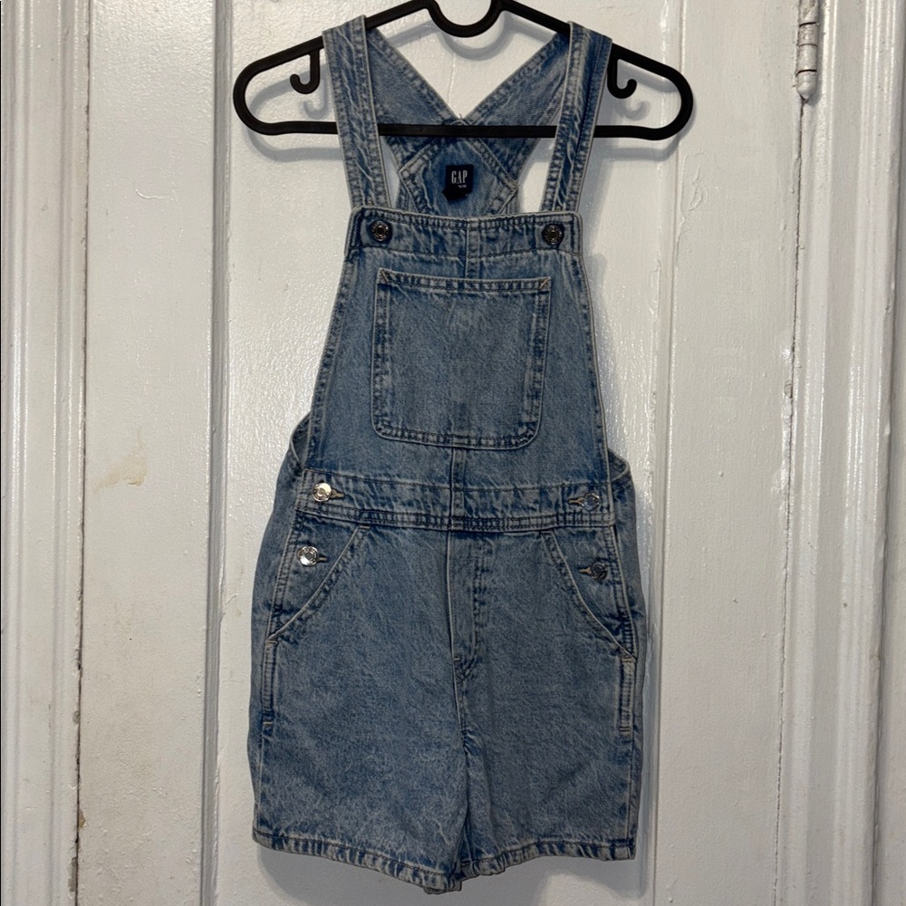 GAP Blue Denim Short Overalls size 10